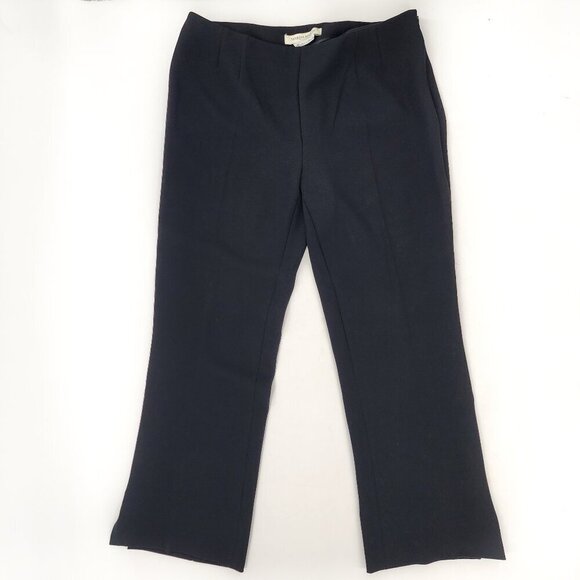 MARINA RINALDI Max Mara Black Crepe Dress Pants Crystals